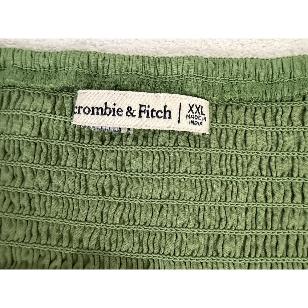 NWOT Abercrombie & Fitch Midi Dress Emerson tiered Puff Sleeves Green size XXL - Picture 7 of 10